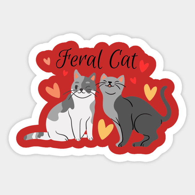 Feral cat Sticker by ahlama87